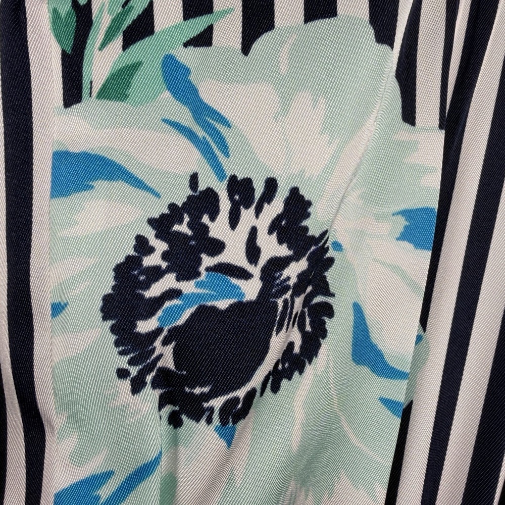 LANE BRYANT NAVY FLORAL STRIPE SZ 20 V-NECK RUCHED WAIST MAXI DRESS Floral - Picture 9 of 16